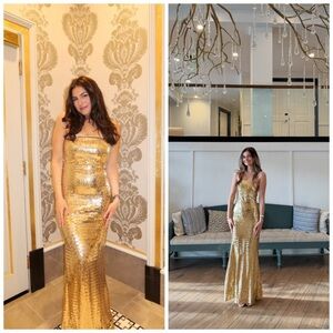 Simon Miller Sculpty Strapless Sequin Maxi Good Dress Size 10